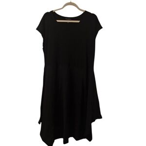 Black Tribal Femme Women's Fit and Flare Drop Shoulder Knee Dress